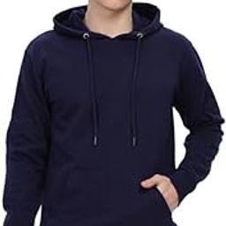 Navy Blue Solid Hoodie-image-15