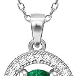 925 Silver Forest Green Shining Halo Pendant With Link Chain | Gifts for Girlfriend, Gifts for Women and Girls |With Certificate of Authenticity and 925 Stamp | 6 Month Warranty*-image-38