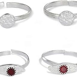 Set of 2 Pair Toe Rings Adjustable Trendy & Fashionable Accessories-15