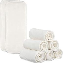 Happykid High Absorbent 8-Layer Cloth Diaper Pad Inserts - Leak-Proof, Washable & Reusable Bamboo Booster Pads - Wet-Free Adjustable Soaker Liners for Baby Cloth Diapers - 28x12 cm White Nappy Inserts Pad for Babies, Kids, Boys, and Girls (Pack of 2)-25