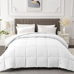 MATBEBY All Season Comforter - Plush Siliconized Fiberfill Duvet Insert - Box Stitched-Washable Microfiber Bedding Comforter with Corner Tabs-14