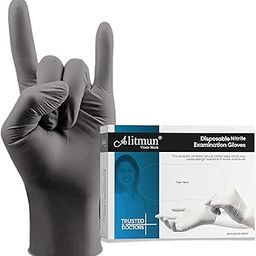ALITMUN Black Nitrile Gloves, Disposable Powder Free Examination Hand gloves, Multi Purpose with Superior Durability, Surgical & General Gloves (Medium, Pack of 100 (Black))-30