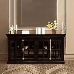 The Attic Oregon Sideboard|Multipurpose Cabinet for Kitchen and Living Room Storage|Classy Sideboard|Solid Mango Wood|Walnut Matte Finish-image-35
