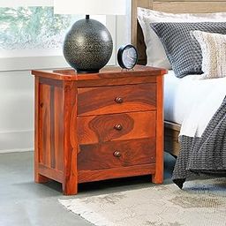 Varnivo Decor Wood Bedside End Table with 3 Drawers Storage for Bedroom Living Room Wooden Furniture Side Table for Hotel Room-image-47