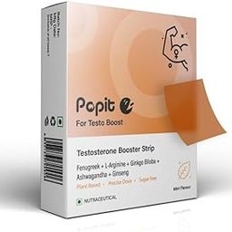 Popit Testo Boost Strips | Fenugreek, L-Arginine, Ginkgo Biloba, Ashwagandha, Ginseng | Plant-Based | Supports Healthy Testosterone Booster Levels, Performance, Stamina & Energy | Mint Flavour (30 Oral Strips)-26