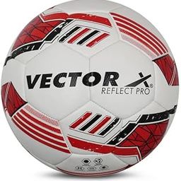 Vector X Reflect Pro Emboss PU Hand Stitched Indoor/Outdoor Water-Resistant Football with Rubber Bladder, White-Red, Size 5, Suitable for Match and Training for Adults 15+ Years-picture-4