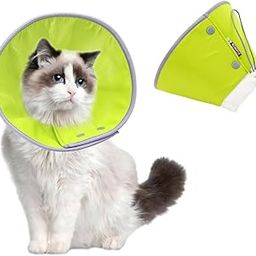 Qpets® Cat Cone Collar Adjustable Drawstring Collar Polyester Cat Cones After Surgery Pet Dog Cat Recovery Cone Collar Comfy Cone Protective Collar for Dog Dog Soft Head Neck Cone for Cats 1.5-3Kg (M)-image-17
