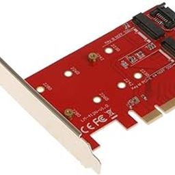 Echocart 2 Port NGFF M.2 B+M Key SSD to PCI-E PCI Express 4X Adapter Card to 6.0Gb/s-50