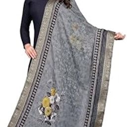 Capskart Women's Silk Printed Dupatta (Gray, Length: 2 Mtr)-PID62161-image-80