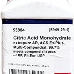SRL Citric Acid Monohydrate ACS, 99.7%,500GM, CAS: 5949-29-1, Molecular Formula: C6H8O7.H2O,Storage: Room Temperature, Shelf Life: 60 Months for laboratory and industrial use-image-83