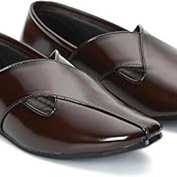Men's Faux Leather Criss-Cross Mojari Style Slip-On – Ethnic Loafers with Comfortable Fit & TPR Sole for Traditional and Casual Wear (Available in Black, Brown & Tan)-image-127