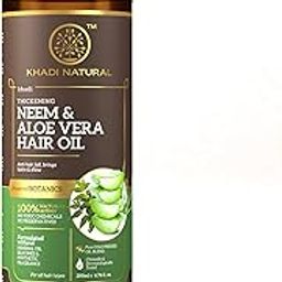 Khadi Natural Neem & Aloe Vera with Wheat Germ Hair Oil | Pure Cold Pressed Oil | Anti-Dandruff Hair Oil| Silicone & Mineral Oil Free | Suitable for All Hair Types | Powered Botanics-image-29