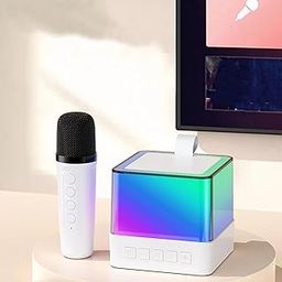 DRUMSTONE (September Special 𝟭𝟱 𝗬𝗲𝗮𝗿 𝗪𝗮𝗿𝗿𝗮𝗻𝘁𝘆) Portable Karaoke Machine for Kids and Adults with Two Wireless Microphones, Bluetooth Speaker with LED Lights & HD Sound-19