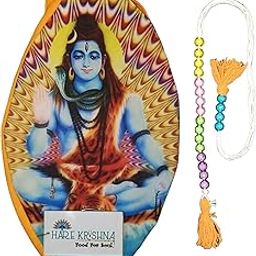 Hare Krishna Food For Soul Shiv Printed Bead Bag for Chanting-Shiv Gomukhi Japa Mala Bag-Jaap Mala Bag-Rudraksh Mala Bag Complete Spiritual Kit with Sakshi Mala & Keychain-picture-1