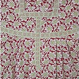Rachakula Nighties for Women's Pure Cotton Full Length Maxi/Nighty/Nightgown with Pocket Maroon and White Colours of Free Size Large XL Size XXL Size 3XL 8XL &10XLSize Plus Size(Large-10xl)-image-93
