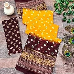 anand sarees Women's Bandhani Print Georgette Saree With Unstitched Blouse Piece -GK_1745_3-picture-1