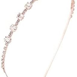 Hair Band for Girls & Women Hairband for Women Head Band Bridal Crystal Headpeice Hairband for Women Birthday Gift for Women & Girls (Rosegold Hair Band)-image-91