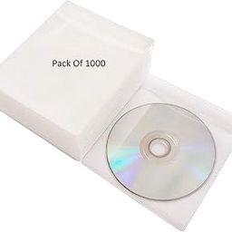 CD DVD Case Cover Organizer Records Soft Non-Woven Material Double-Sided Refill Plastic Storage Binders Disc Case (White) (Pack of 1000)-picture-12