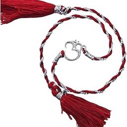 925 Sterling Silver Om Rakhi for Brother | Handcrafted Red & Silver Thread | Traditional Raksha Bandhan Gift with Kumkum Chawal Bottle & Greeting Card-image-53