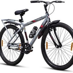 Hero Next 2.0 IBC: Single-Speed Hardtail Steel Bike with V-Brakes, Rigid Suspension, and Unisex Design (Grey & Red, 26T)-38