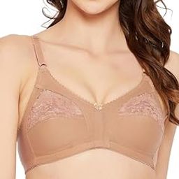 Women's Cotton Solid Non-Padded Full Cup Wire Free T-Shirt Bra - Beige-26