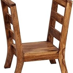 Woodsfy Solid Sheesham Wood Magazine Rack and Side Stool, 44 x 51.5 x 28 cm, Brown-20