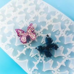 Set of 2 Butterfly Silicone Molds for Resin, Featuring 24 Cavity Casting molds with Holes. Ideal for Creating Resin Keychains and Crafting Jewelry Decorations.-picture-14