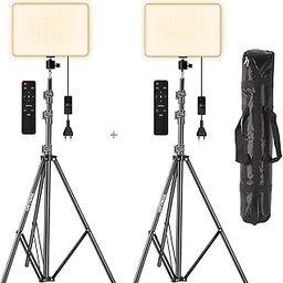 GiftMax® Camera Light for Videoshooting LED Video Soft Light Panel for Studio Photography | YouTube,2700K-5700K CRI95+ | with Remote Contro (Panel Light 11 Inch + 9 Feet Stand (Pack of 2)-picture-11