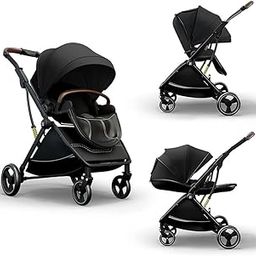 StarAndDaisy Multi-Purpose, Multi-Adjustment Stroller pram Travel Friendly, Broad seat & Bed Buggy for 0-36 Months (Coballe Black)-24