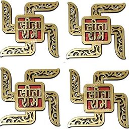 PS% Sita Ram & Ram Ram Stickers Door Tags Rakhi Pooja Sohn Self Adhesive, Sita Ram Wall Sticker, Puja Sticker Rakshabandhan Special- 2 Pair - 4 Pcs || VNK21-image-6