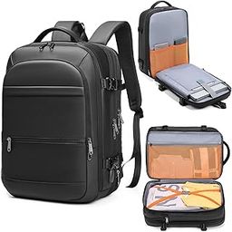 Travel Backpack 40L Flight Approved Carry On Backpack for Men Women Expandable Large Luggage Backpack 17 Inch Waterproof Laptop Backpack Business School Weekender Overnight Backpack,Black, Black, X-Large, Travel Laptop Backpack-image-55