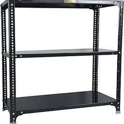 Mil-Nil Prime CRC Sheet 3 Shelf Multipurpose Slotted Angle Rack, 36 x 36 x 18 Inch, 22 Gauge (Grey) 16 Gauge Angles-image-22