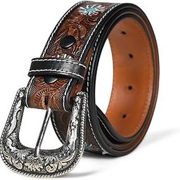 Antique Western Leather Belt For Men (32" - 44") With Designed Heavy Buckle | Premium Handmade Leather Belt | Genuine & Pure Leather Belt For Men-image-21