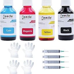Needle 4x100gms (CMYK Combo) Cartridge Inkjet Ink Refill Toolkit Compatible with HP and Canon Cartridge Printers-image-2