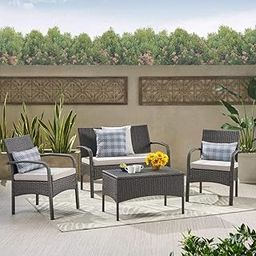 BRISHI Outdoor Sofa Set || Balcony Sofa || Patio Furniture Sets || Indoor Sofa|| Wicker Rattan Garden Sofa Set with Cushion and Center Table (4 Seater-Brown-Beige)-image-24