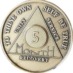 wendells 5 Month AA Medallion Bronze Sobrity Chip-picture-16