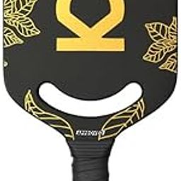 CHKOKKO Carbon Fiber Pickleball Paddle with Honeycomb Core, Lightweight & Durable Racket for Indoor & Outdoor Play Gold-12
