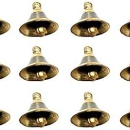 UAPAN Brass Bell Decorative Pooja Room Bells with J Hook (Silver Gold_2 inch, Pack of 12)-image-46