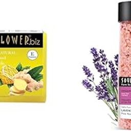 Soulflower Lemon Ginger Soap Lavender Bath Salt Enriched with Himalayan Pink Rock Bath Salt-image-2