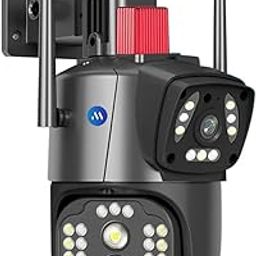 Maizic Smarthome SuperCams 5MP+5MP HD WiFi Dual Lens/Dual Screen Video Record Color Night Vision Bullet+360° PTZ Control, PIR Motion Sensor, IP66 Waterproof, Outdoor Camera-5
