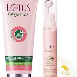 Lotus Organics+ Precious Brightening Under Eye Cream 15gm with Face Wash 100gm| With Cooling Massage Roller | Reduces Puffiness & Dark Circles | Preservative Free-57