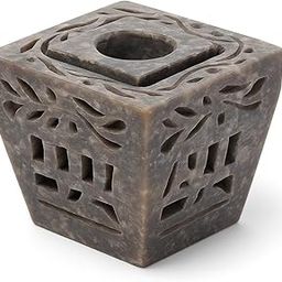 VIRARTI 6-in-1 Handmade Soapstone Agarbatti Holder | Dhoop Stick, Cone Incense, Tealight & Candle Stand | Pooja Decor | Multipurpose Spiritual Gift | Indian Handicraft-image-2
