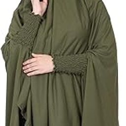 Women Stretchable Jersey Smoking Sleeve Jilbab Cum Prayer khimar Hijab (Free Size)-image-72