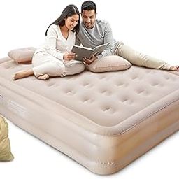 Robustt Air Bed, Inflatable Mattress W/Built-in Electric Pump (200 x 150 x 40 cms) Double Queen Size 3 Mins Quick Self-Inflation Blow Up Bed, Guest Air Mattress for Home Travel-image-46