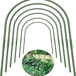 FOTMISHU Garden Hoops, 6Pcs Greenhouse Hoops 25.6" x 39.8" Grow Tunnel Steel with Plastic Coated Rust-Free Support Hoops Frame for Garden Fabric, Plant Support Garden Stakes (25.6" x 39.8")-image-36