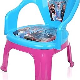 Kuber Industries Disney Frozen-II Kids Chair | Plastic Foldable Kids Chair | Chair for Kidsroom | School Study Stool | Baby Stool | Indoor or Outdoor Stool for Kids | Capacity 30 Kg | Sky Blue & Pink-image-67