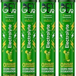 DIET GEAR Energy Drink - 20 litre Zero Sugar,Zero Caffeine Electrolytes 80 Effervescent Servings|added 7 Essential Electrolyte Salts.|Pudina Masala Flavor, tablet, 4 count-image-19