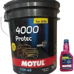 Motul 4000 Protec 15W-40-7L API CI-4/SL Mineral Engine Oil for Diesel Cars with Diesel System Clean Plus (200ml) Combos-image-53