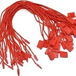 GREENGROW 1000 Pcs 7 Inch Nylon Hang Tag String for Clothes Gift Bags Price Tags Shoes Snap Lock Pin Loop Fastener Hook Ties Tag Rope for Belts Pocket Squares Luggage Garments Label (Red)-50