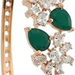 Fashion Jewellery Green Rodium-Gold Polished Zircon Kada With Locking System |Best For Gifting, Bride, Bridemaids & Special Occasion | Zircon Kada For Women - 431940-image-31